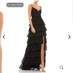 Ieena for Mac Duggal - Black Tier Ruffle Gown